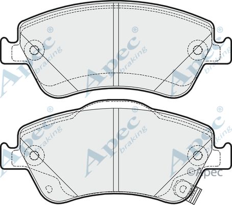 APEC BRAKING Комплект тормозных колодок, дисковый тормоз PAD1641